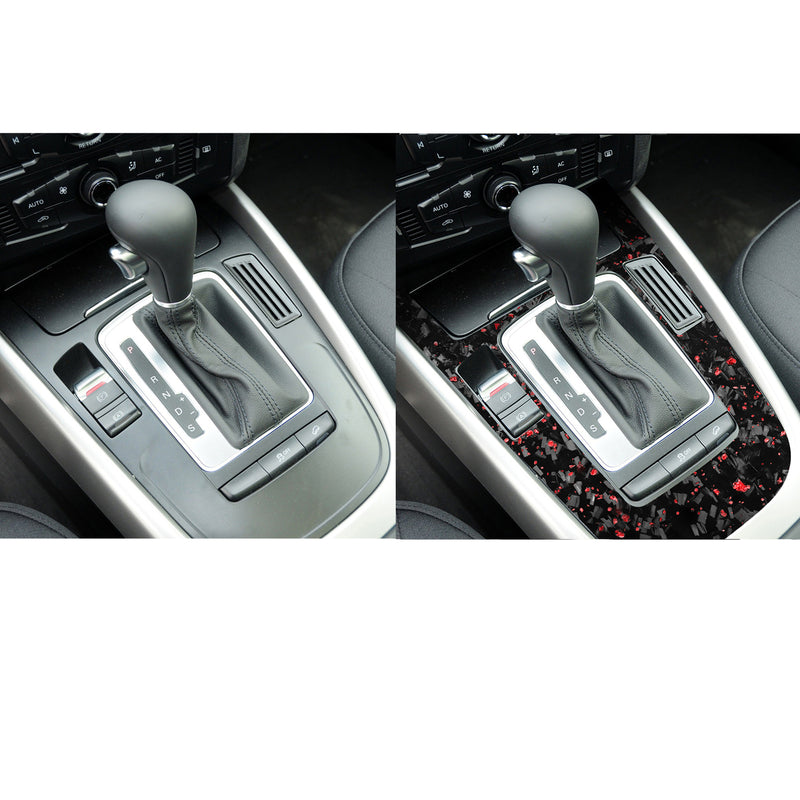 WXZOS Genuine Carbon Fiber Gear Shift Lever Panel Trim for Audi A4 B8 S4 RS4 2009-2012