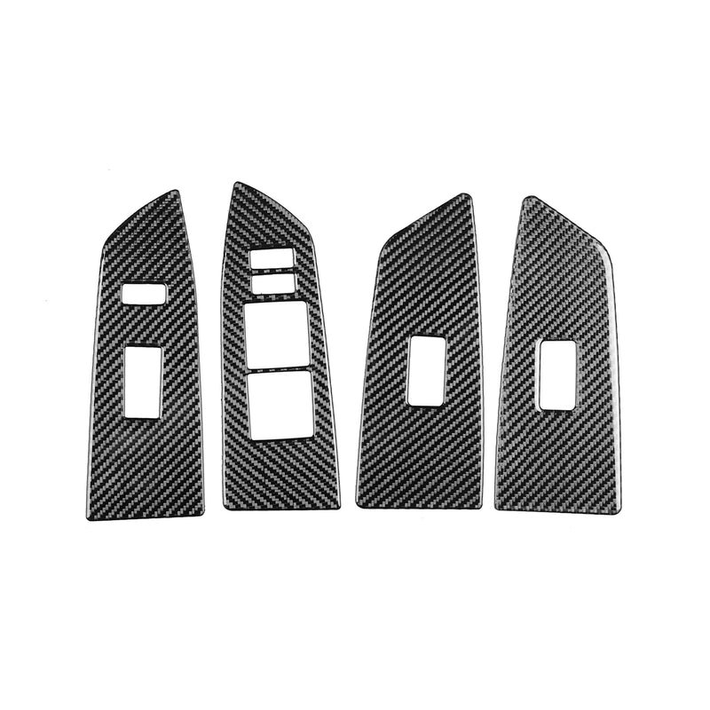 WXZOS Genuine Carbon Fiber Door Window Switch Panel Trim for Toyota Tundra 2007-2013