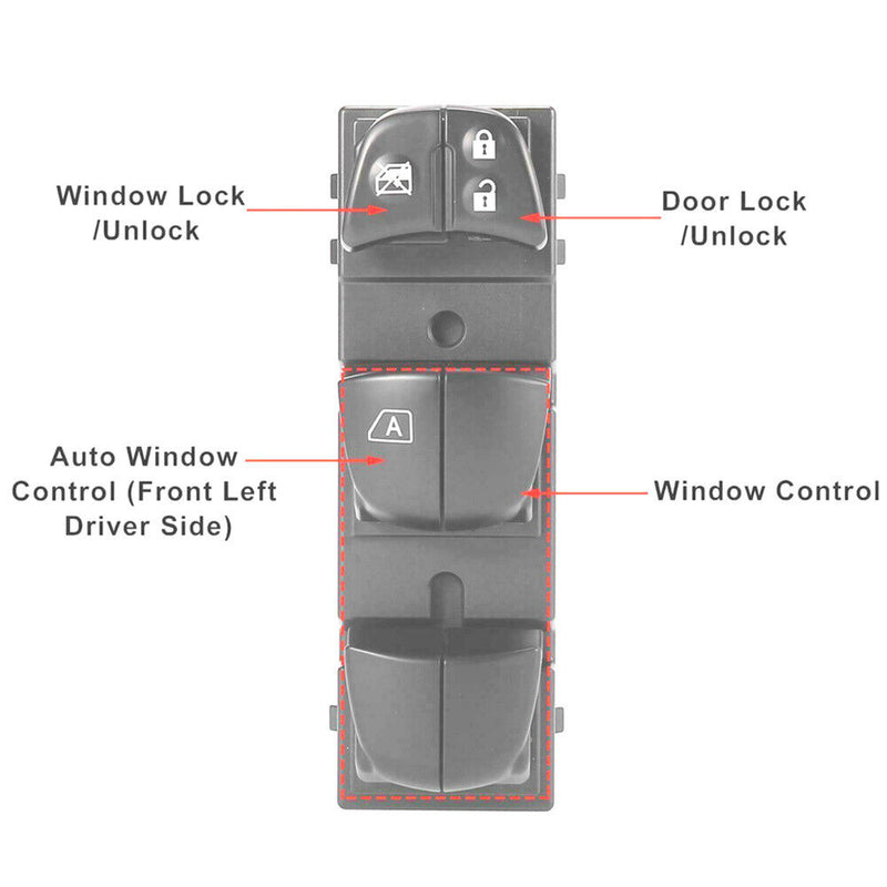 Front Left Driver Side Master Power Window Switch for Nissan Altima Leaf 2013-18