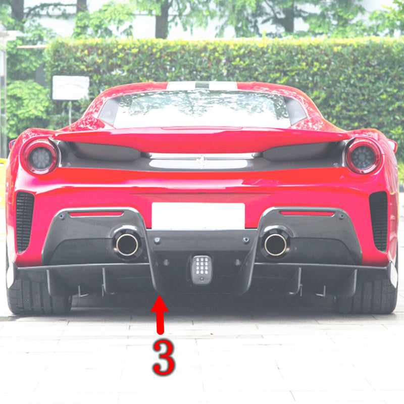 WXZOS Rear Left Bumper Spoiler Fin Trim for Ferrari 488 GTB Spider Pista 2015-2018