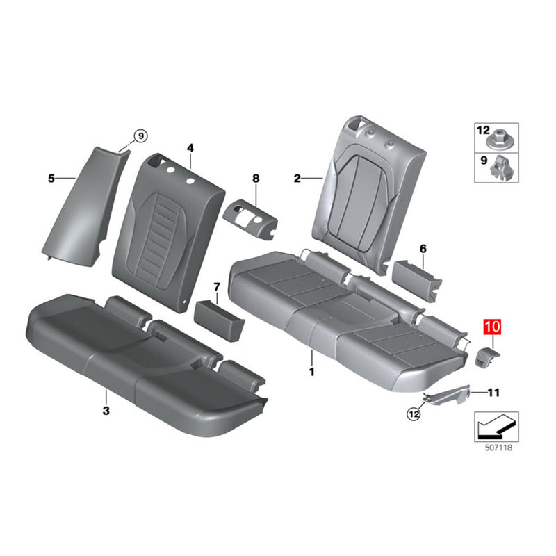 WXZOS Rear Seat ISOFIX Access Flap Cover Cap for BMW G01 X3 G02 X4 2019-2024