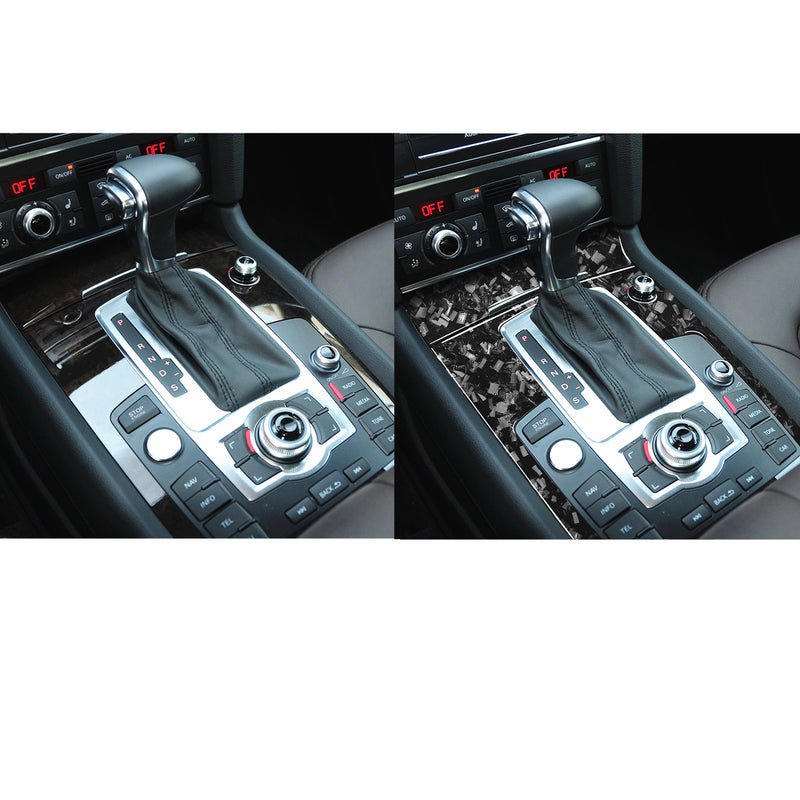 WXZOS Genuine Carbon Fiber Gear Shift Lever Panel Trim for Audi Q7 SQ7 2008-2015
