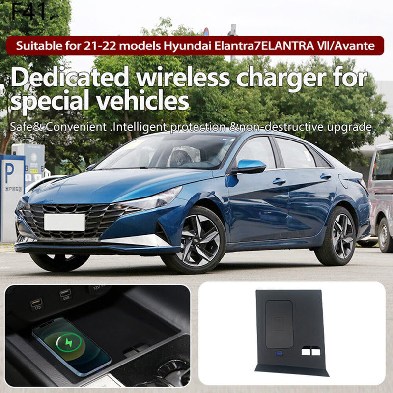 WXZOS Center Console Phone Wireless Fast Charging Pad for Hyundai Elantra 2021-2022