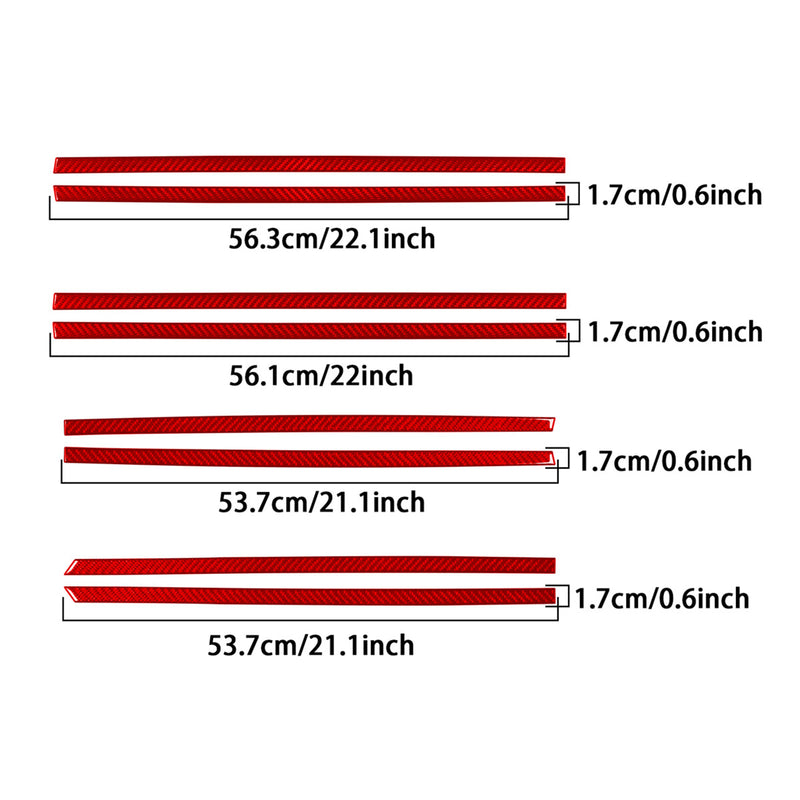 WXZOS Genuine Carbon Fiber Exterior Door Window Trim for Benz W206 C-class 2022-2024