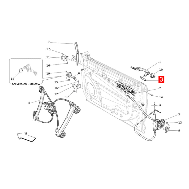 WXZOS Outside Exterior Door Handle Gasket for Maserati Levante (M161) 2016-2023