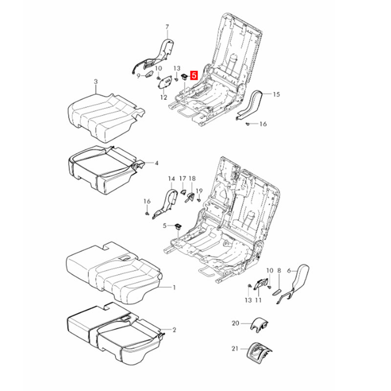 WXZOS Seat Frame Clip Grommet for Bentley Bentayga 2021-2024