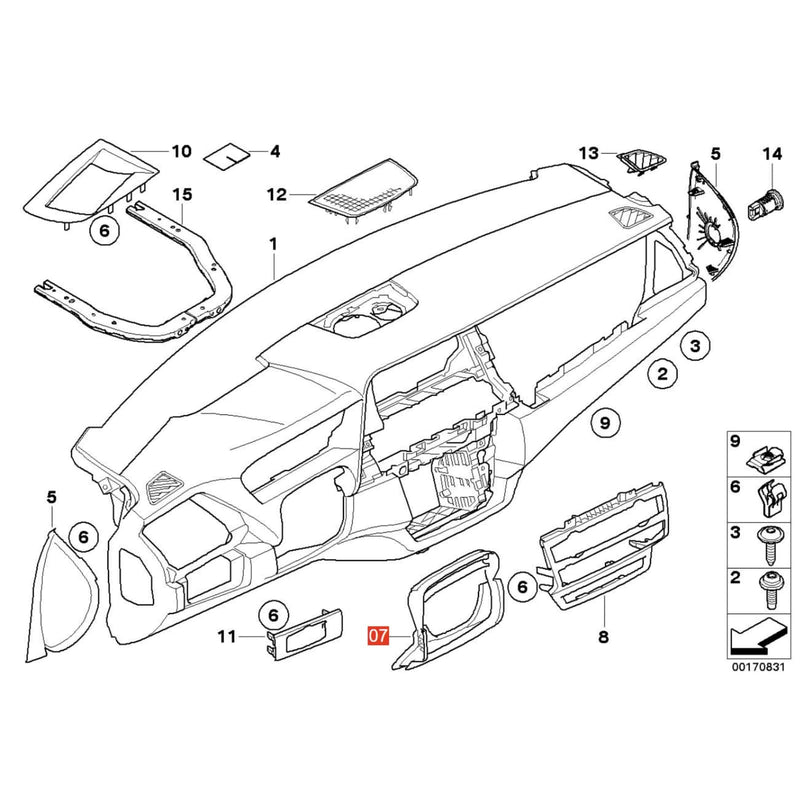 Steering Wheel Lower Cover Sponge Backplate for BMW X6 E71 E72 2007-2014