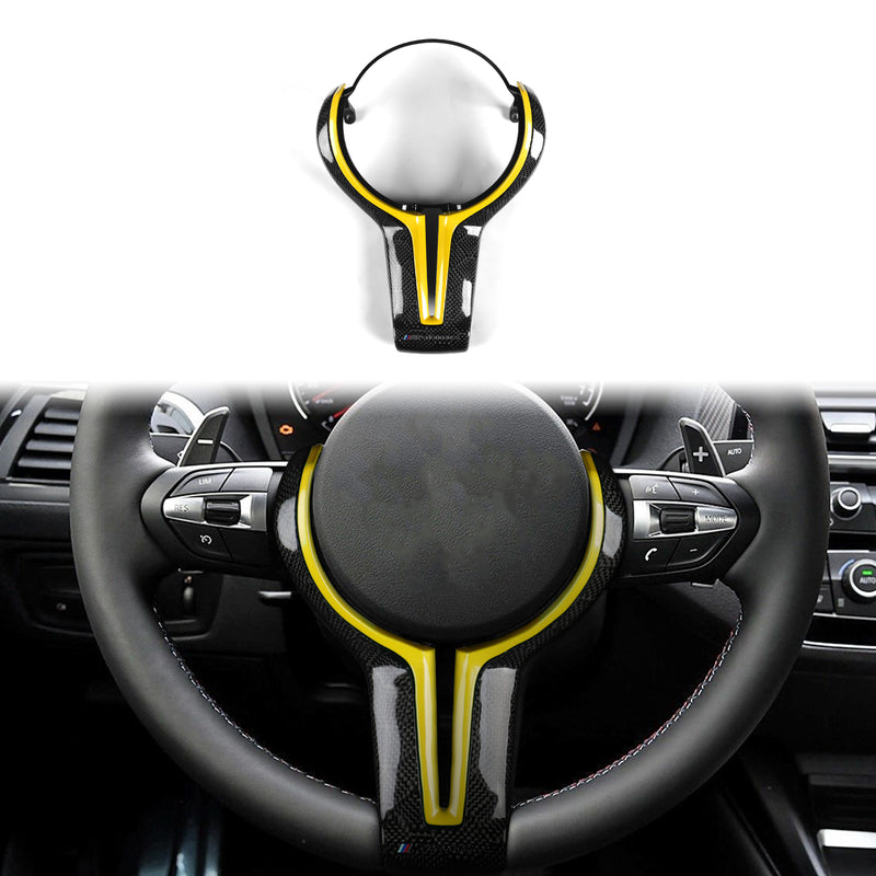 WXZOS Genuine Carbon Fiber Steering Wheel Replacement Cover for BMW M2 F87 2016-2018