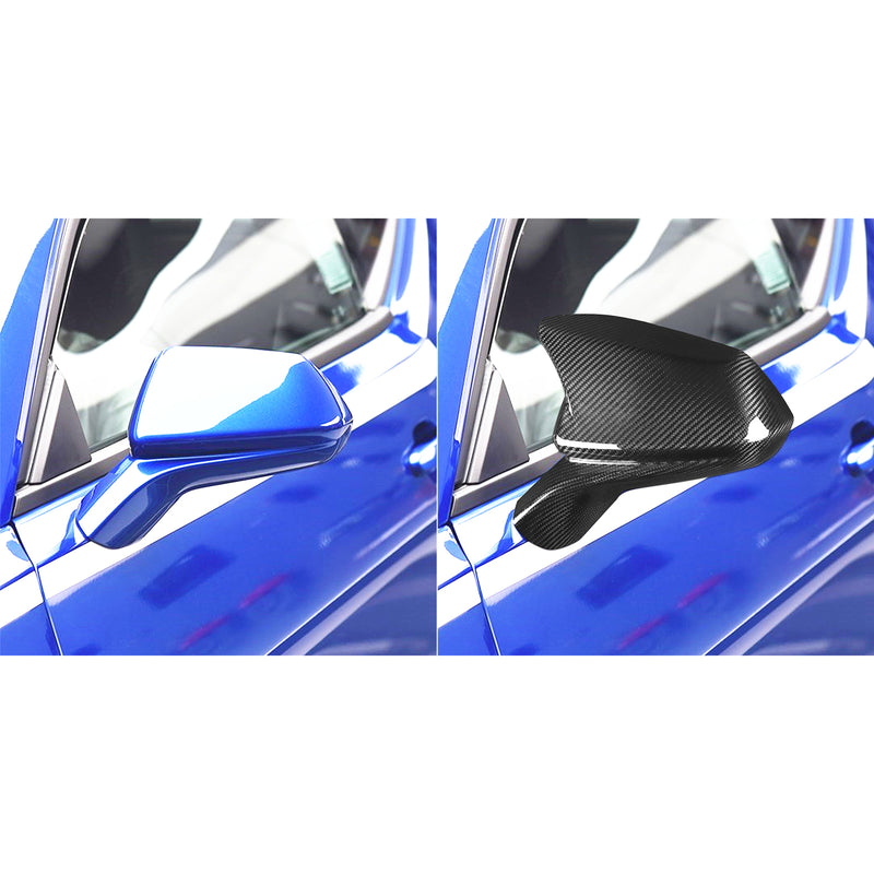 WXZOS Genuine Carbon Fiber Wing Mirror Trim for Chevrolet Camaro 2016-2024
