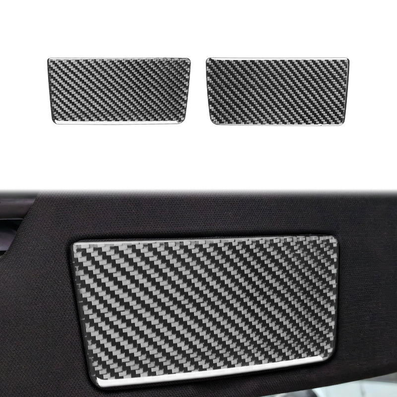 WXZOS Genuine Carbon Fiber Sun Visor Vanity Mirror Trim for Chevrolet Corvette C8 2020