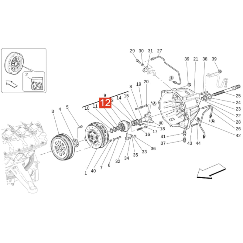 Transmission Shaft Pilot Bearing Seal Kit for Maserati Quattroporte 2005-2012