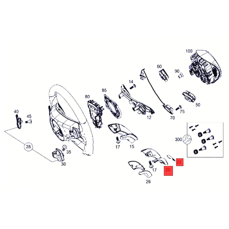 WXZOS Genuine Carbon Fiber Steering Wheel Lower Cover Trim for Benz R231 SL 2016-2019