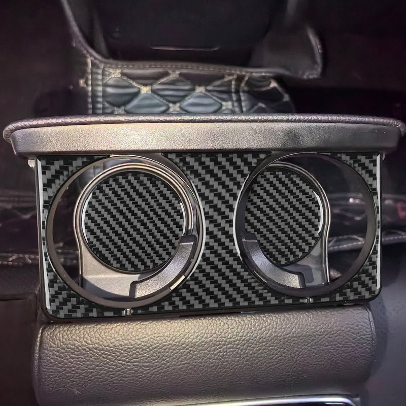 WXZOS Genuine Carbon Fiber Rear Cup Holder Trim for Mercedes W206 C-class 2022-2024