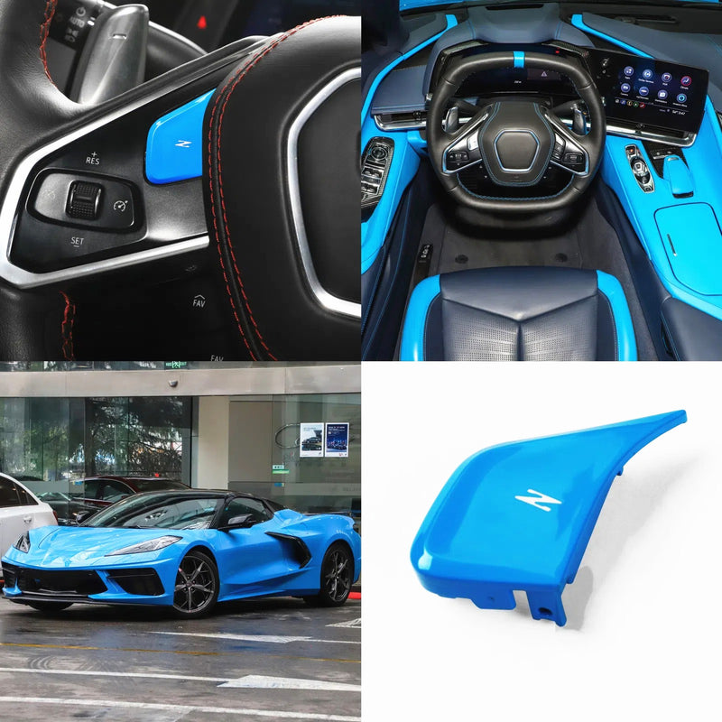 WXZOS Steering Wheel Left Z-Mode Button Trim Cover for Chevrolet Corvette C8 2020-2024