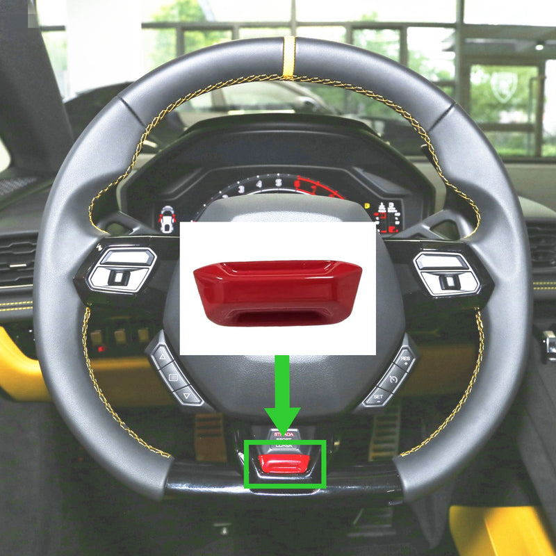 WXZOS Steering Wheel Red Button Cover Trim for Lamborghini Huracan LP610 EVO 2015-2024