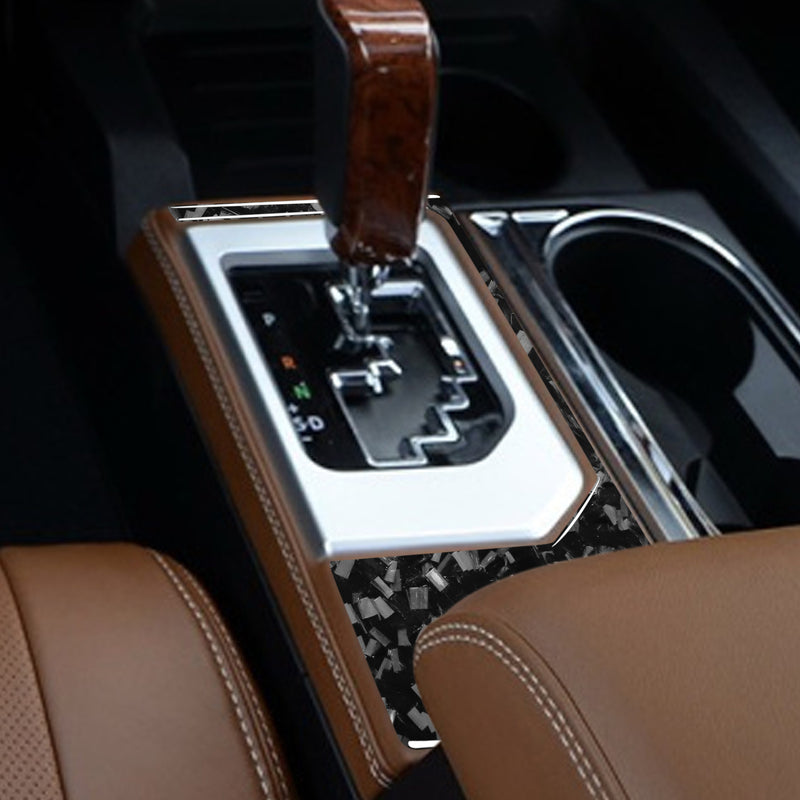 WXZOS Genuine Carbon Fiber Gear Shift Knob Lever Panel Trim for Toyota Tundra 2014-18