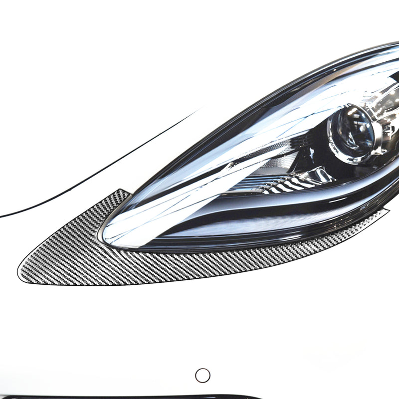 WXZOS Genuine Carbon Fiber Headlight Eyebrow Trim for Porsche 718 Cayman 2017-2025