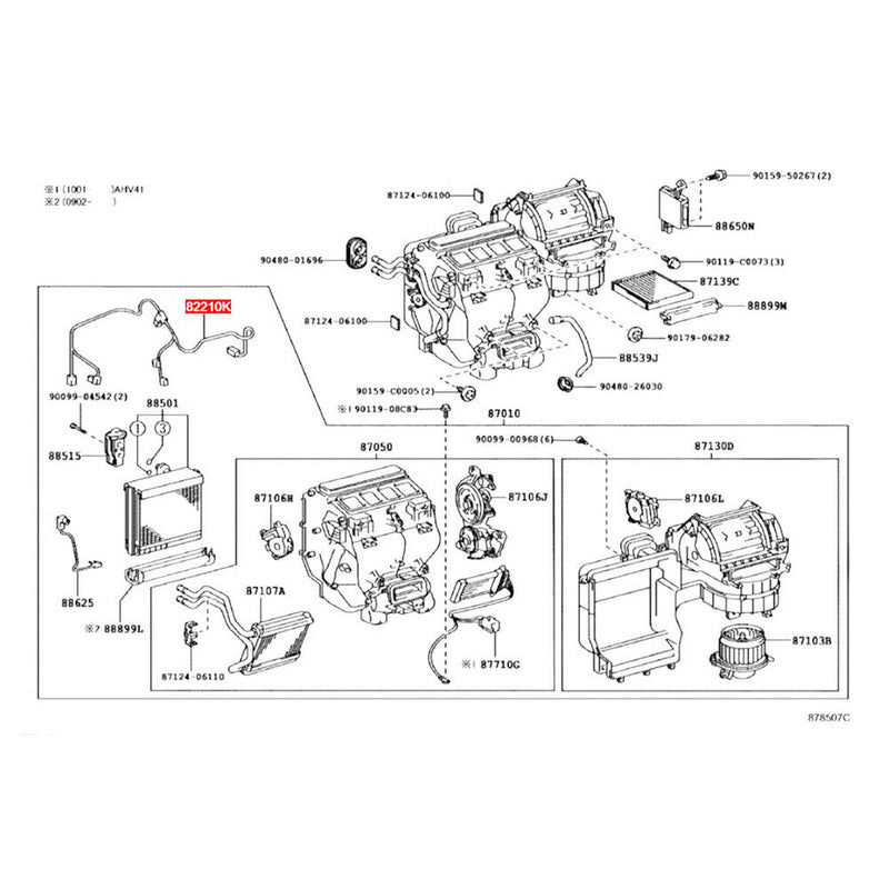 Air Conditioner Blower Motor Wiring Harness 82212-06040 for Toyota 2006-17 Camry
