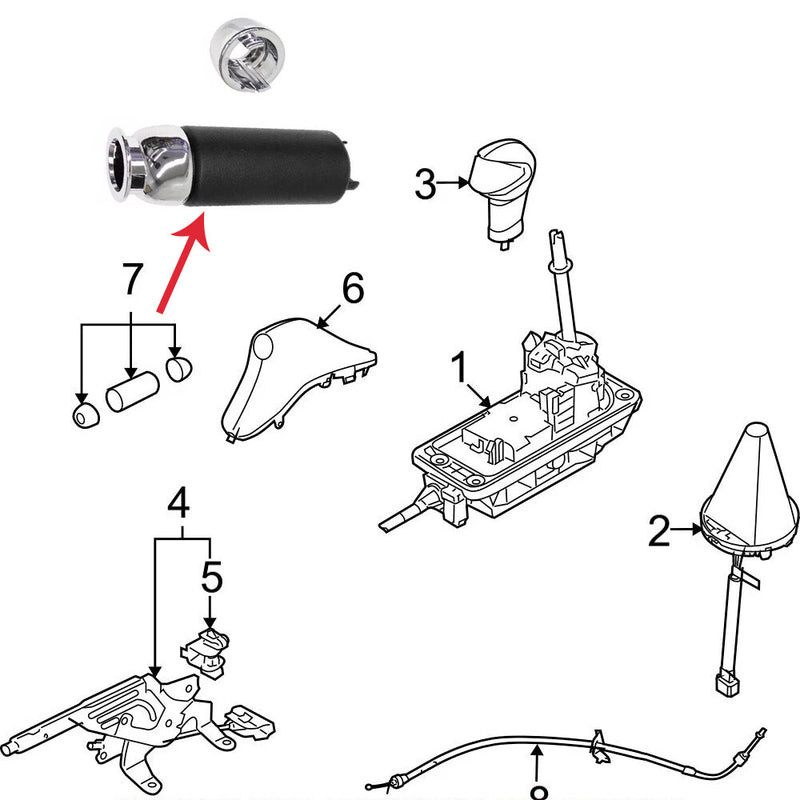 WXZOS Handbrake Lever Black Handle w/Chrome Tip for MINI Cooper (R56) 2007-2013