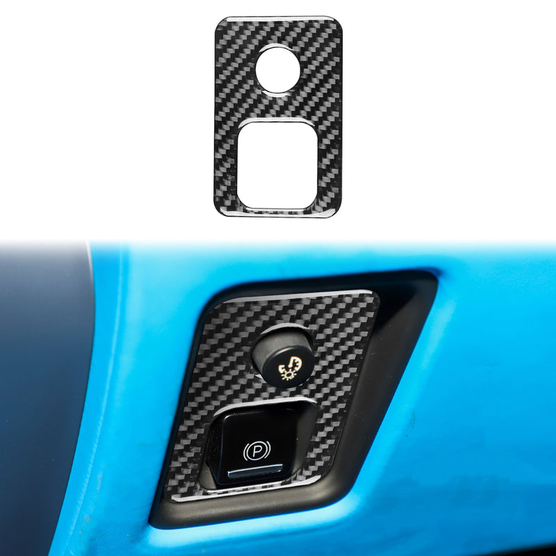 WXZOS Carbon Fiber EPB Parking Brake Switch Trim for Chevrolet Corvette C8 2020-2024
