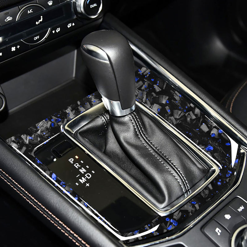 WXZOS Genuine Carbon Fiber Gear Shift Knob Lever Panel Trim for Mazda CX-5 2016-2019