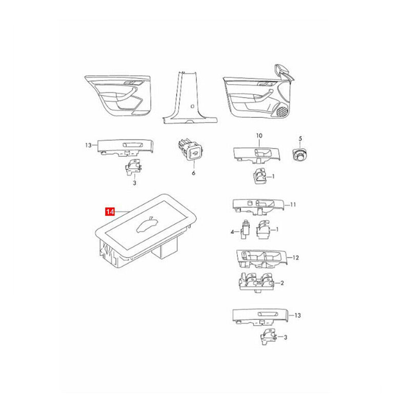 Trunk LID Lock Switch Push Button 3D0959831D For Audi A4 A6 S4 S6 Q5 Q7 Passat