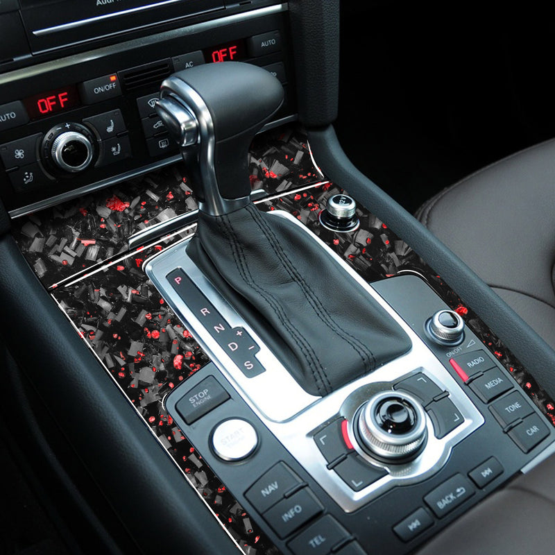 WXZOS Genuine Carbon Fiber Gear Shift Lever Panel Trim for Audi Q7 SQ7 2008-2015
