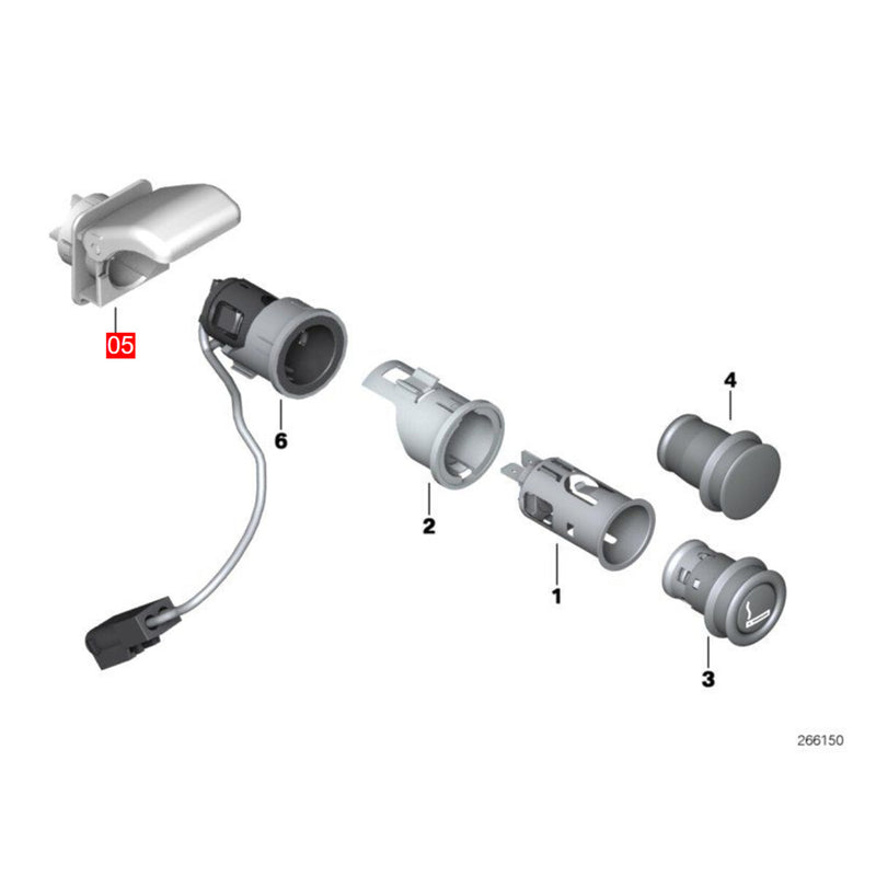 WXZOS Rear Trunk Power Outlet Plug Socket w/Cover for BMW E82 E87 E88 1serie 2008-2011