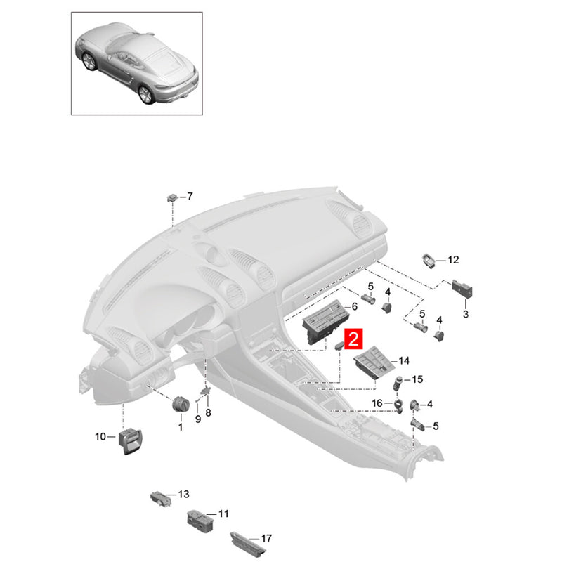 WXZOS 1PC Emerg Combination Multiple Switch for Porsche 911 Carrera (991) 2017-2019