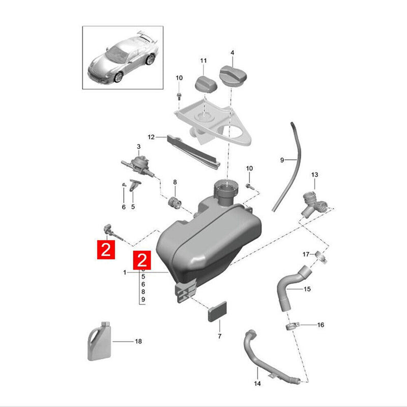 Sale Engine Coolant Level Sensor 97060650300 for Porsche Boxster (981) 2013-2016