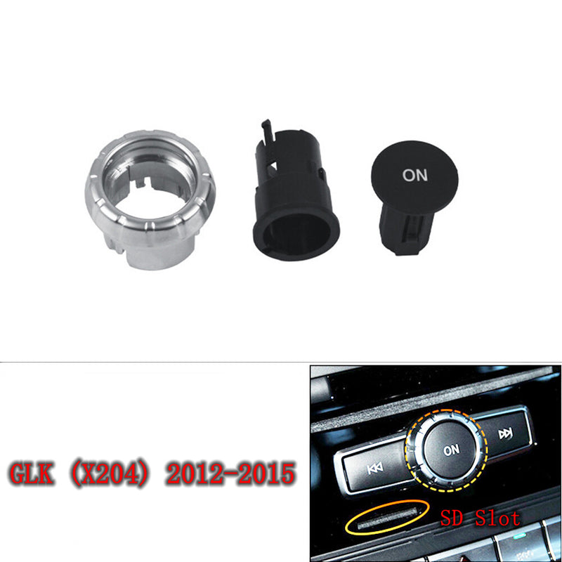 WXZOS CD Audio Control Button Knob Cover Kit for Mercedes-Benz GLK (X204) 2012-2015