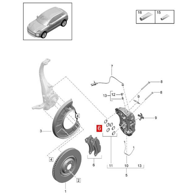 Ensemble unique de plaquettes de frein avant pour Porsche Cayenne 9YA 2019-2022