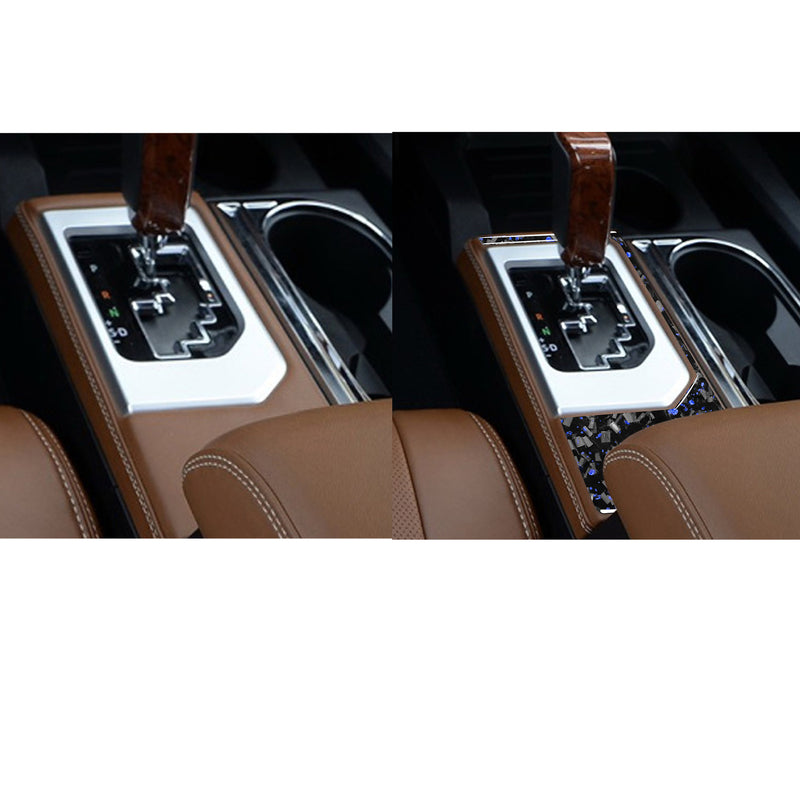 WXZOS Genuine Carbon Fiber Gear Shift Knob Lever Panel Trim for Toyota Tundra 2014-18