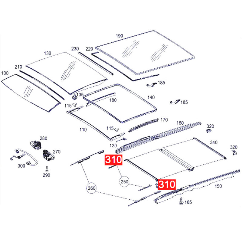 WXZOS 2Pcs Sunroof Bracket for Mercedes-benz 2009-2015 W212 E-class Sedan/Wagon 4Door