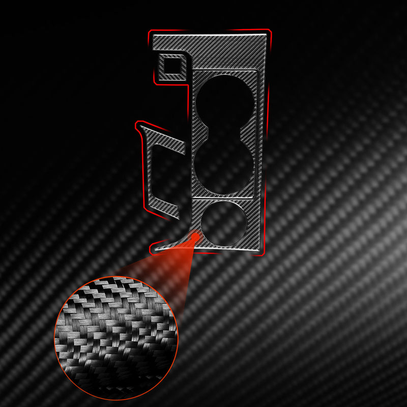 WXZOS Genuine Carbon Fiber Center Console Cup Holder Trim for Toyota Tundra 2007-2013