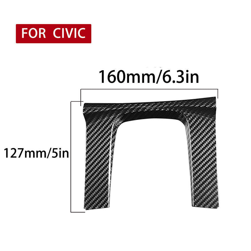 Car Genuine Carbon Fiber Gear Shift Knob Panel Trim for Honda Civic (AT) 2016-20