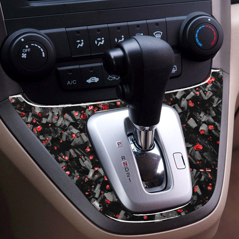 WXZOS Genuine Carbon Fiber Gear Shift Knob Lever Panel Trim for Honda CR-V 2007-2011