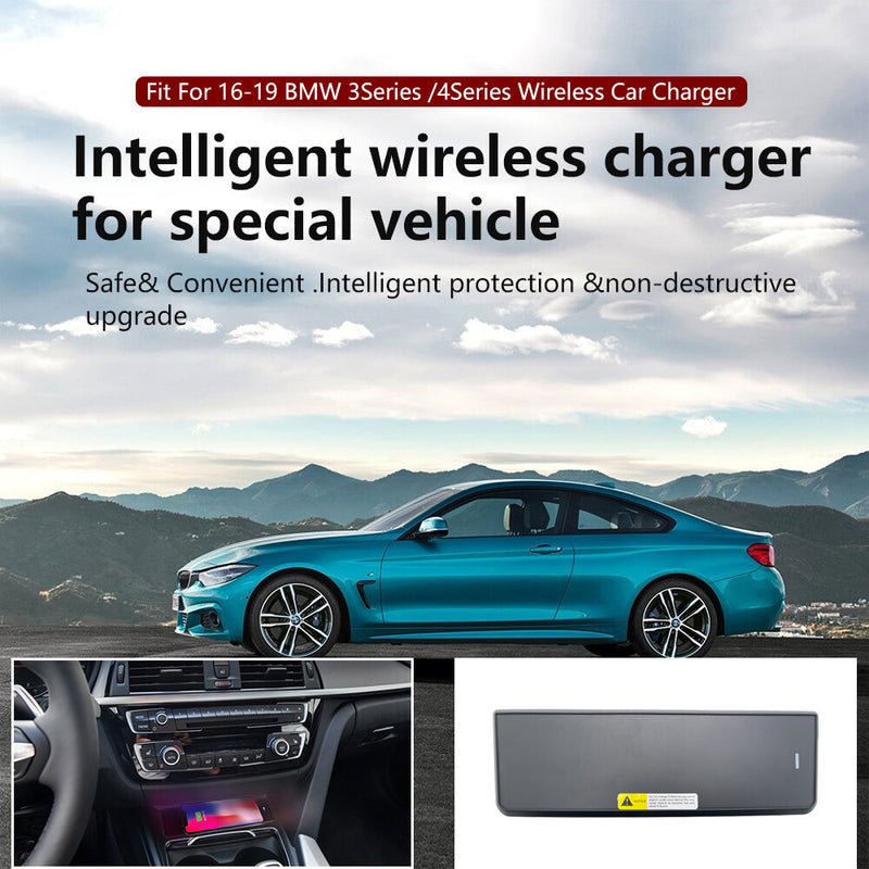 WXZOS Center Console Phone Wireless Fast Charging Pad for BMW F30 F31 F34 2016-2018