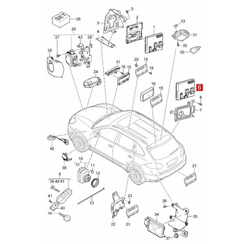Unité de module de commande BCM de carrosserie arrière compatible avec Porsch...