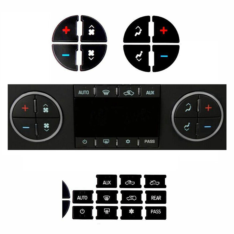 New AC Dash Button Repair Decal Stickers Kit for Chevrolet GMC