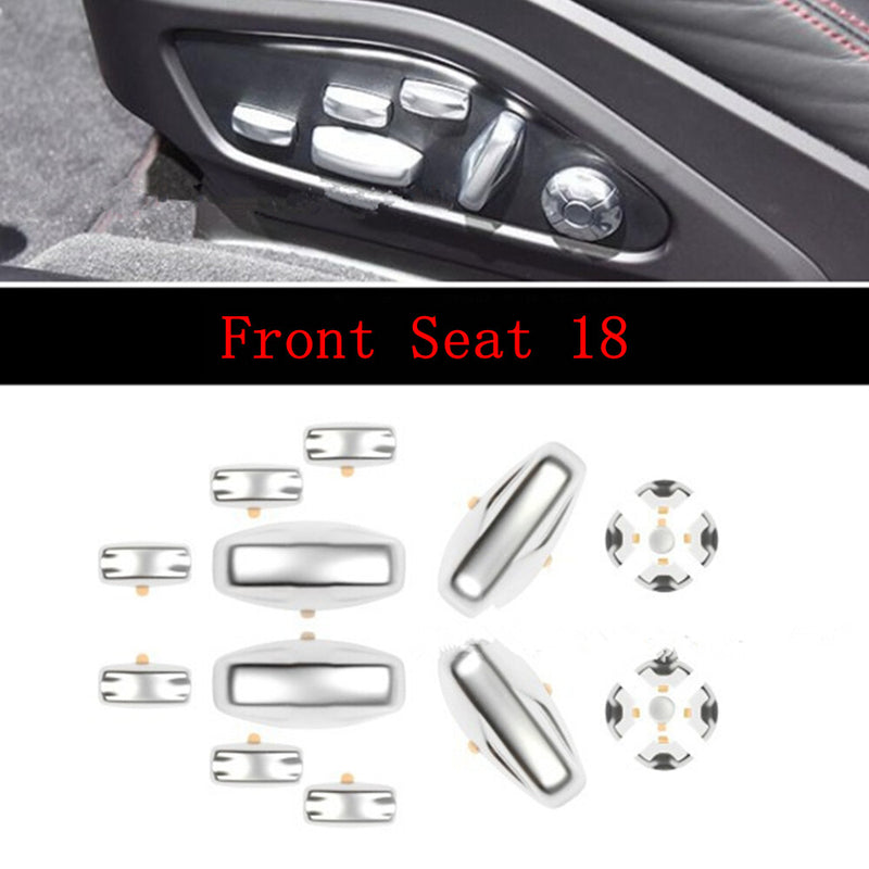 WXZOS 1PC Seat Adjustment Button Cover Trim Chrome Sticker for Porsche 911(992)2019-24
