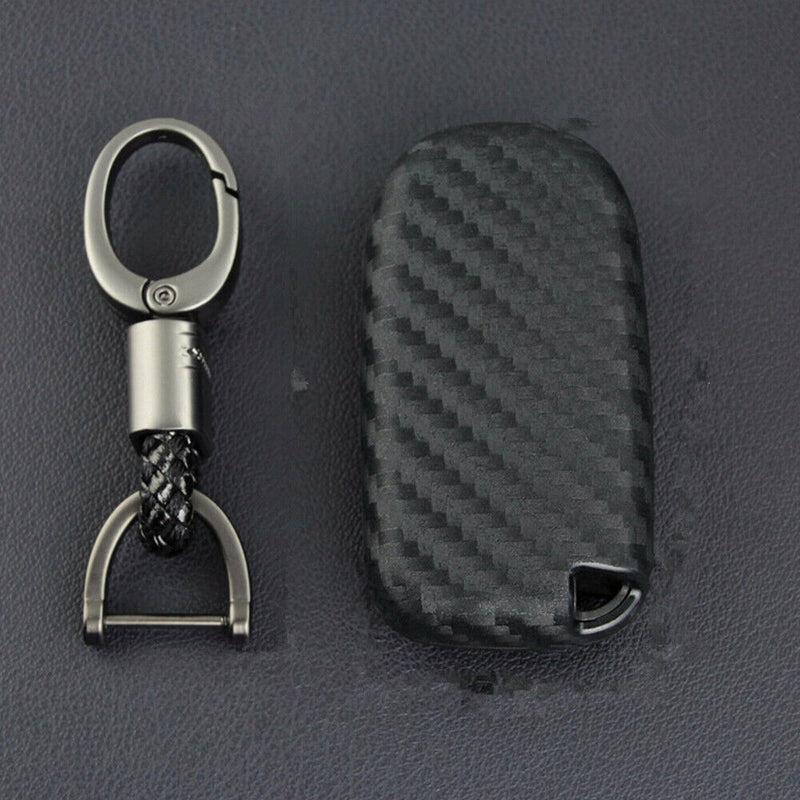 Carbon Fiber Key Fob Cover For Jeep Grand Cherokee Compass Renegade Dodge Durang