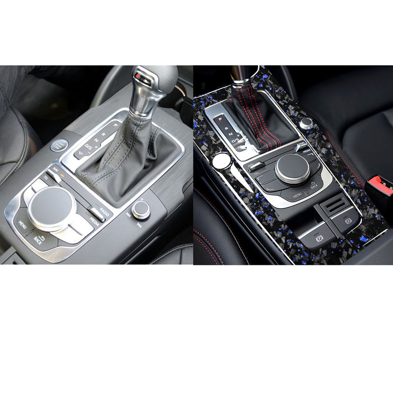 WXZOS Genuine Carbon Fiber Gear Shift Lever Panel Trim for Audi A3 S3 RS3 2014-2018