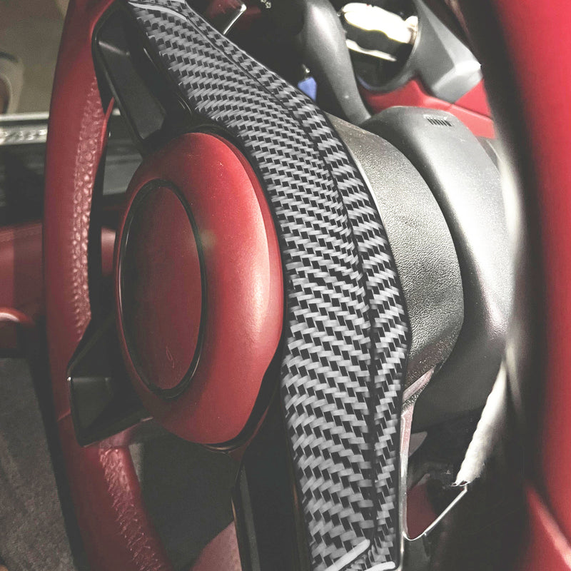 WXZOS Genuine Carbon Fiber Steering Wheel Lower Trim for Porsche 718 Boxster 2017-2025