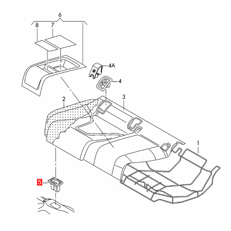 WXZOS Rear Seat Frame Clip Grommet for Audi A5 S5 RS5 A5 Quattro/Sportback 2008-2016
