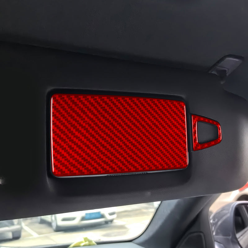 WXZOS Genuine Carbon Fiber Vanity Mirror Trim for Mercedes-Benz W206 C-class 2022-2024