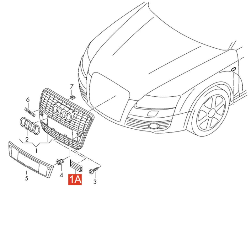 WXZOS Gray Front Grille ACC Radar Radiator Cover for Audi A6 C5 S6 A6 Avant 2005-2011