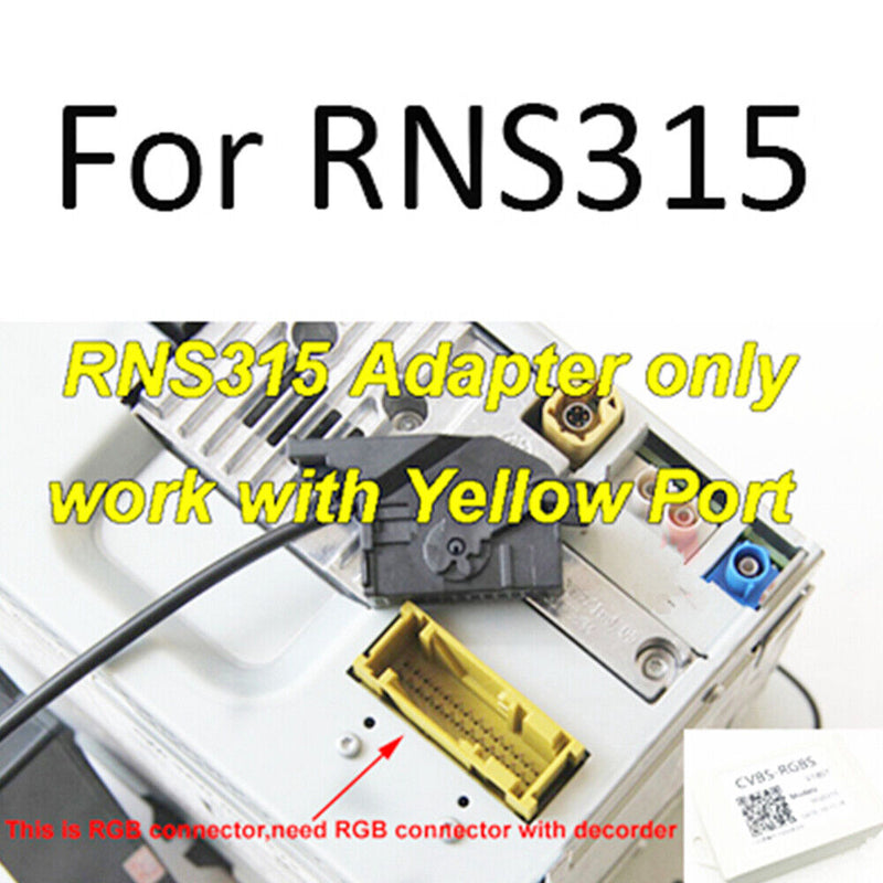 CVBS RGB Adapter and AV to RGB Converter Adapter for VW RNS315 RearView Camera