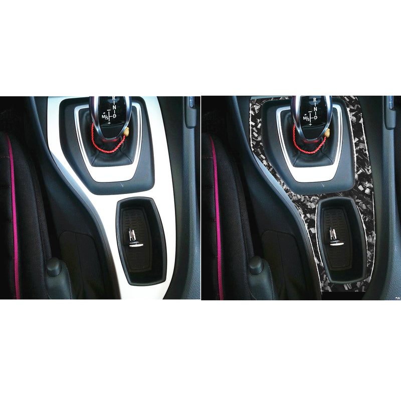 WXZOS Genuine Carbon Fiber Gear Shift Lever Panel Trim for BMW E84 X1 2011-2015