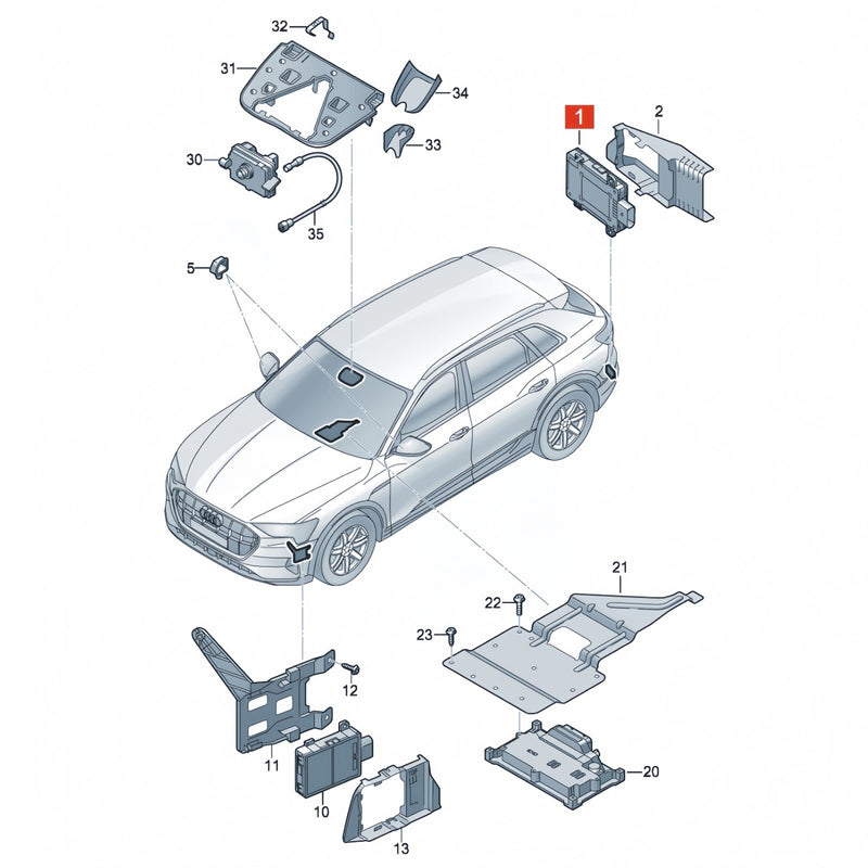 WXZOS Control Unit Lane Change Assist Radar Sensor for Audi A6 C8 S6 RS6 2019-2024